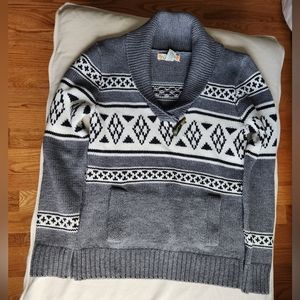 Love Change Knit Sweater. Size M, Grey and White. Worn Once, In great condition